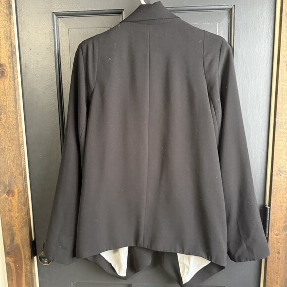 Anthropologie Cartonnier Black Blazer Jacket Draped Open- Front Size Small - Picture 7 of 14